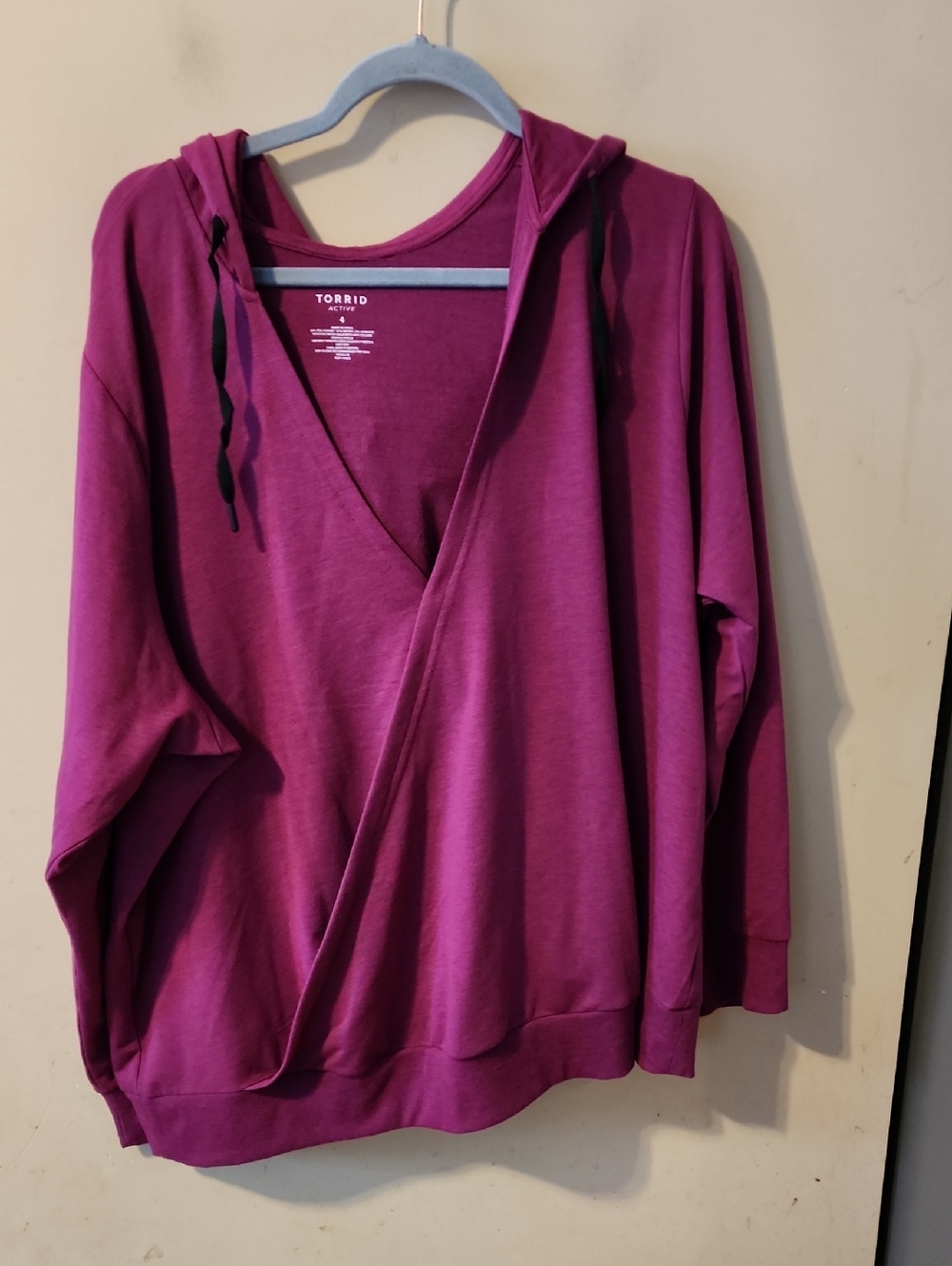torrid Magenta Hooded Wrap-Front Sweatshirt